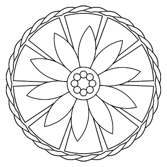 簡約花卉曼陀羅圖案 壁紙