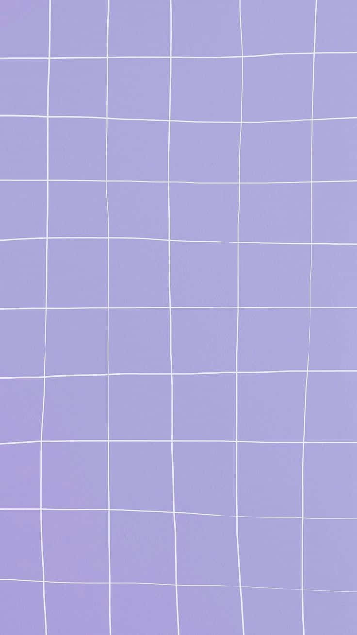 Purple Aesthetic Tumblr 桌布 壁紙 — 簡約薰衣草背景，帶有清晰的白色網格線，營造出乾淨的幾何圖案。