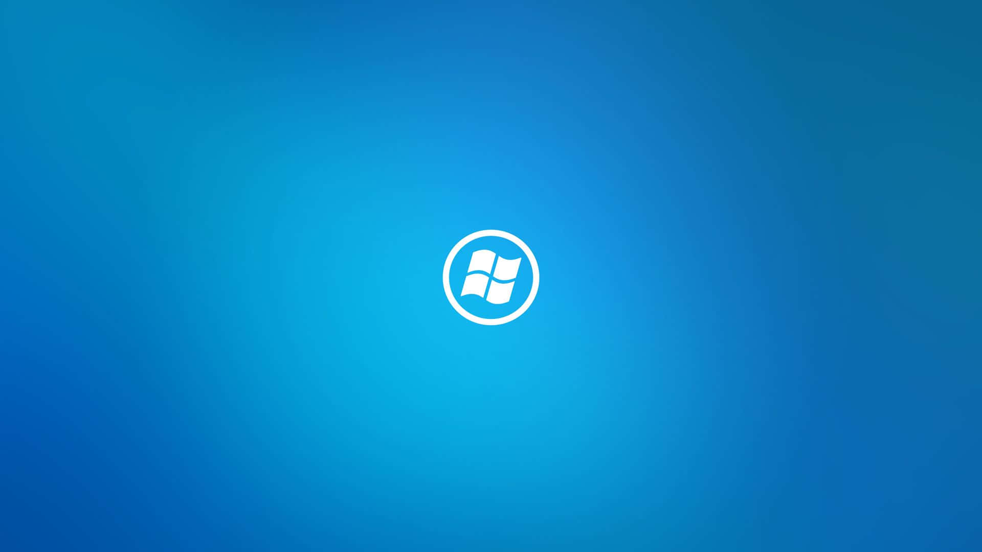 Windows 8 桌布 壁紙 — 簡約藍色漸層桌布，白色Windows標誌居中於圓形內。