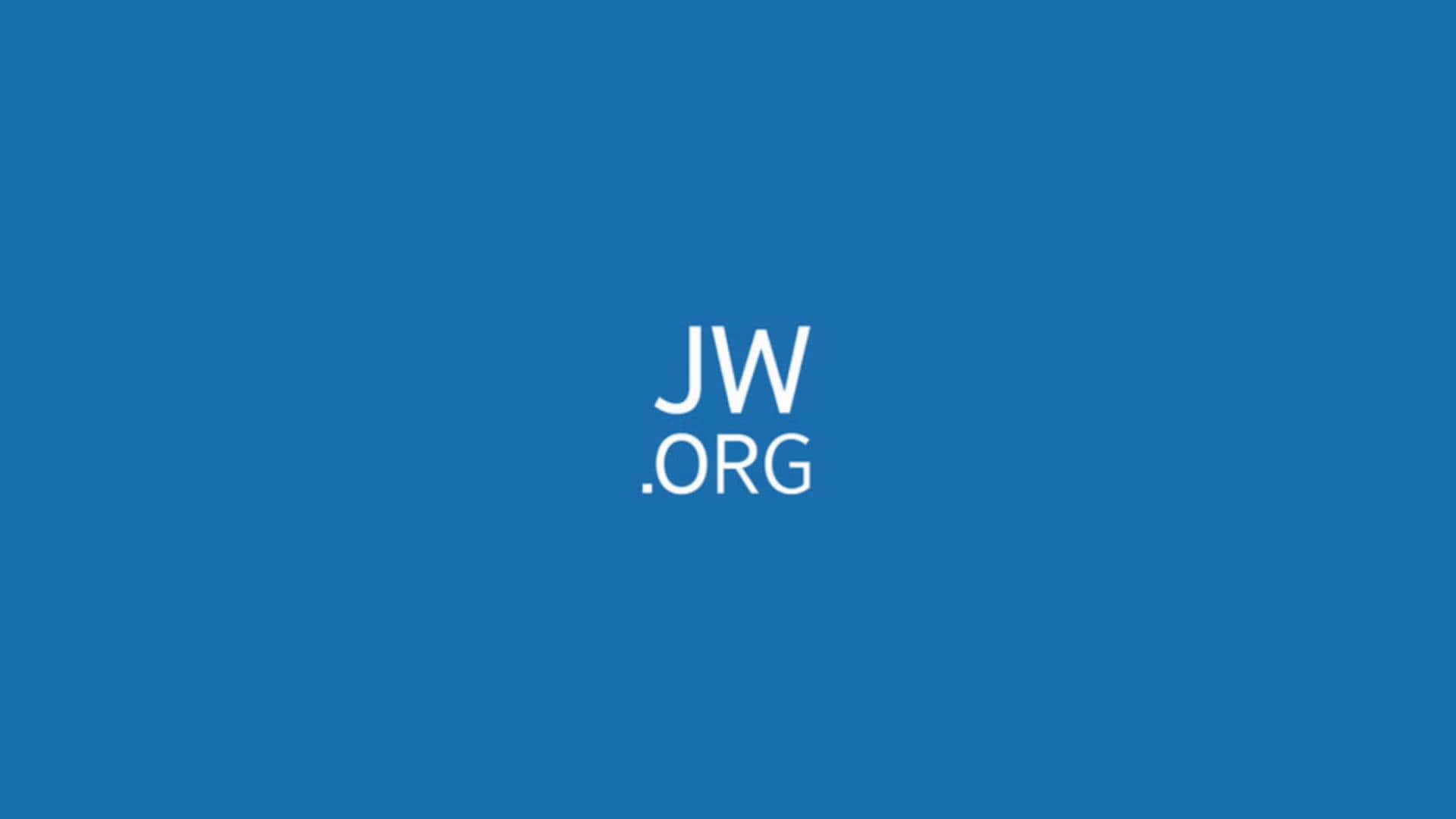 藍色 桌布 壁紙 — 簡約藍色背景，中央以乾淨無襯線字體顯示白色 JW.ORG 文字。
