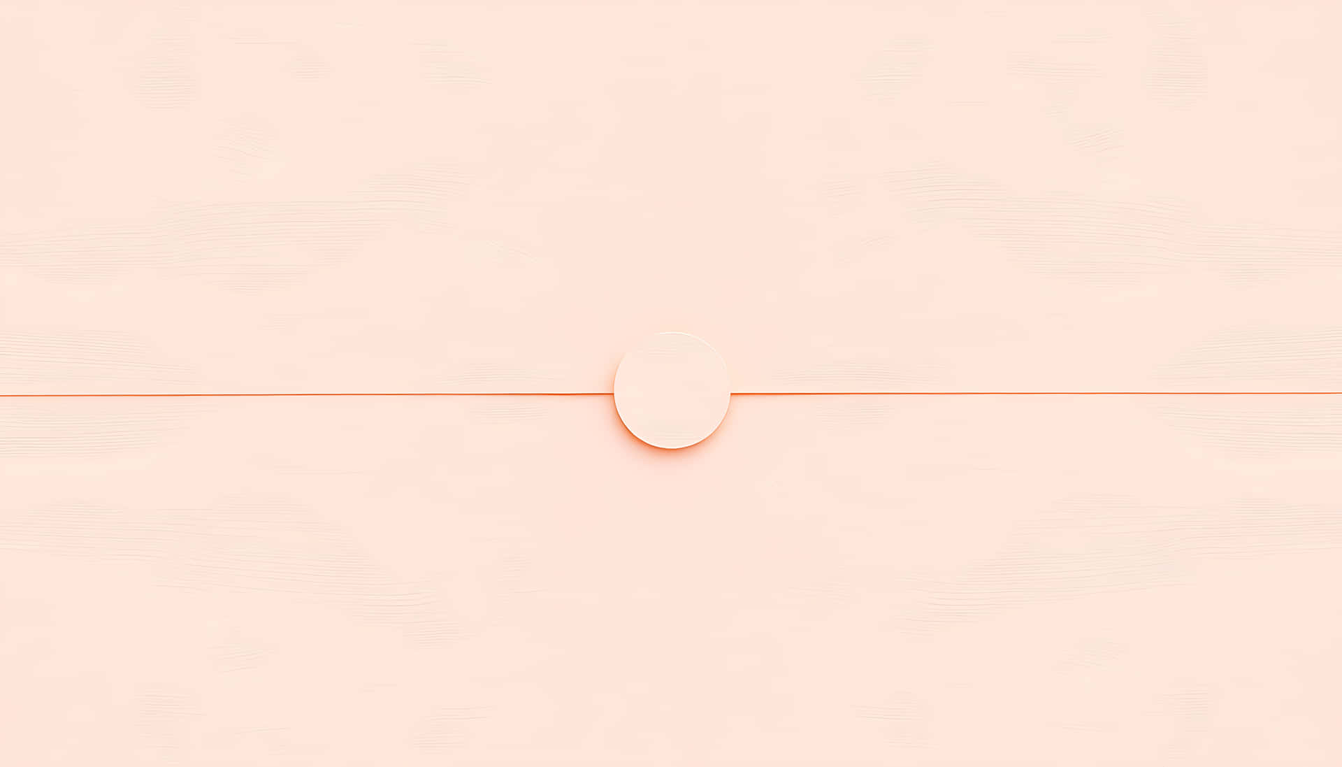 Minimalist Pastel Geometry with Calm Aesthetic 壁紙 — 簡約蜜桃色背景，帶有細水平線和居中白色圓圈，營造乾淨的幾何平衡。
