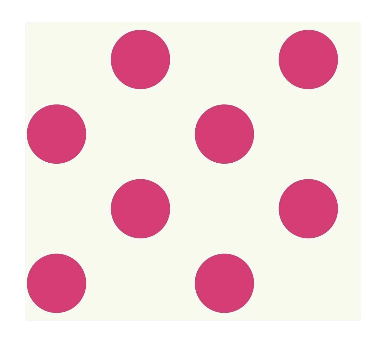 Pink Polka Dot 桌布 壁紙 — 簡約風格壁紙，在奶油色底色上散佈著大膽的粉紅色圓點。