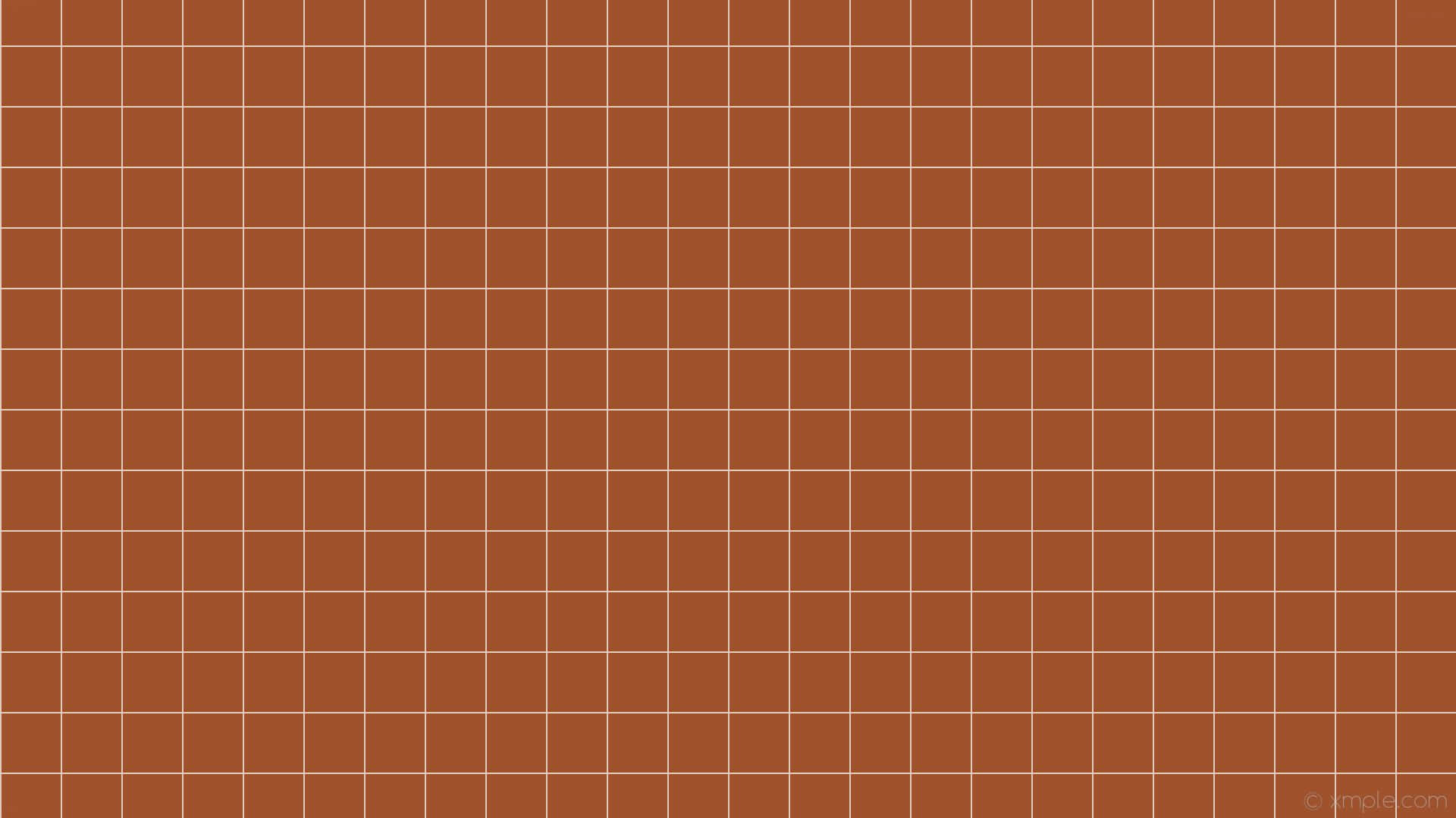 Brown Pastel Aesthetic 桌布 壁紙 — 簡約風格壁紙，採用暖棕色網格圖案，在純色背景上飾有細緻的奶油色線條。