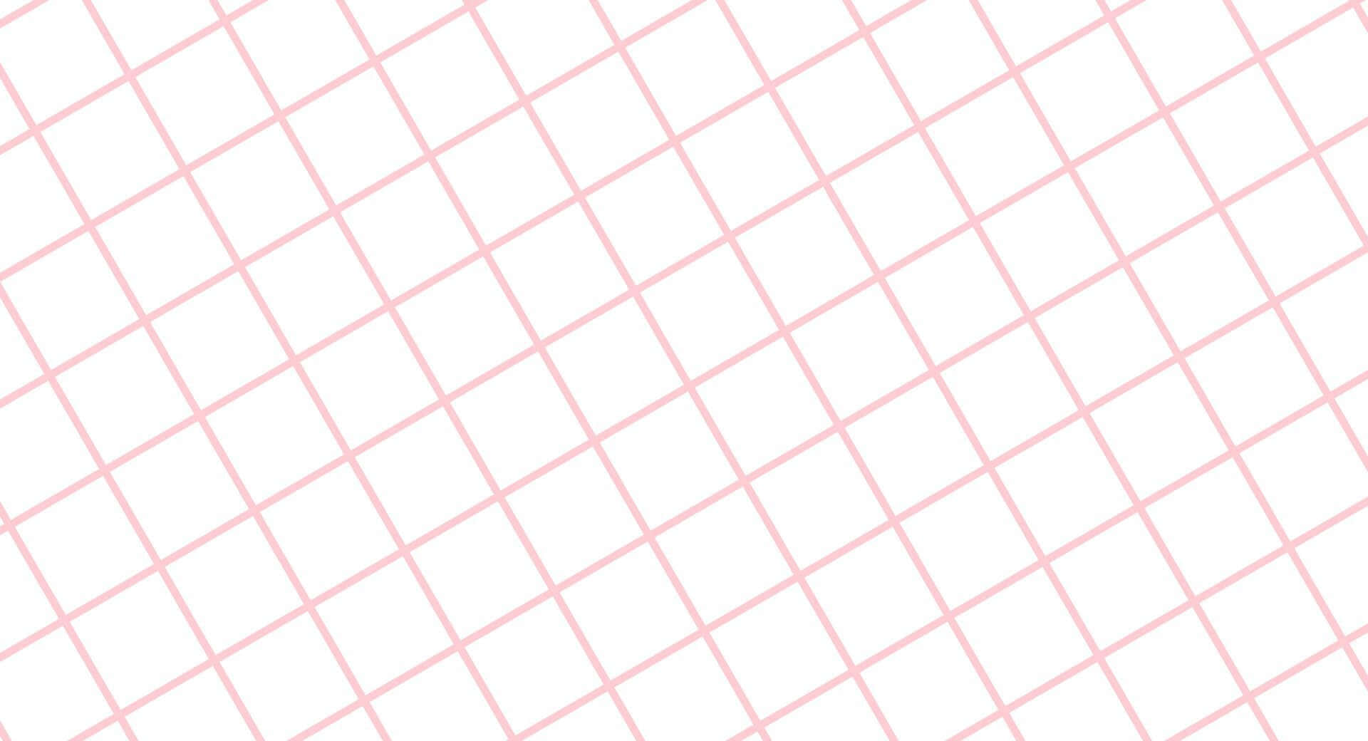 Pink Grid 桌布 壁紙 — 簡約風格桌布，在純白背景上呈現粉紅色對角線格紋圖案。