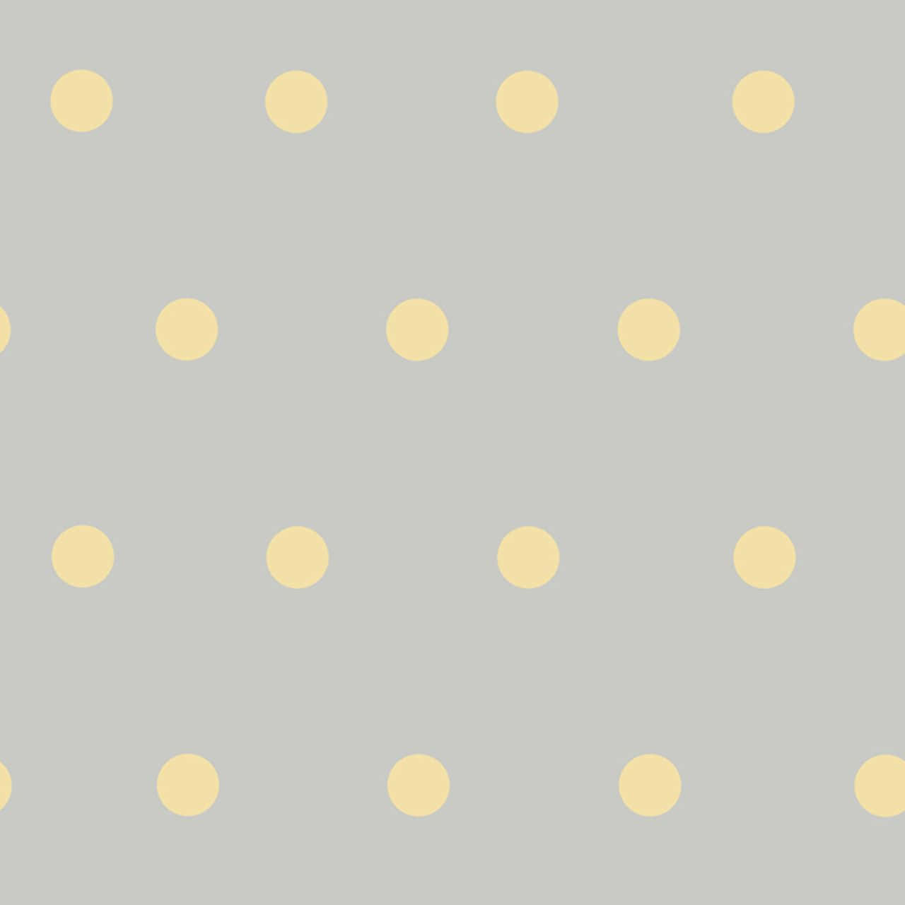 Gray And Yellow 桌布 壁紙 — 簡約風格的壁紙，在柔和的灰色背景上均勻分佈著淡黃色圓點。