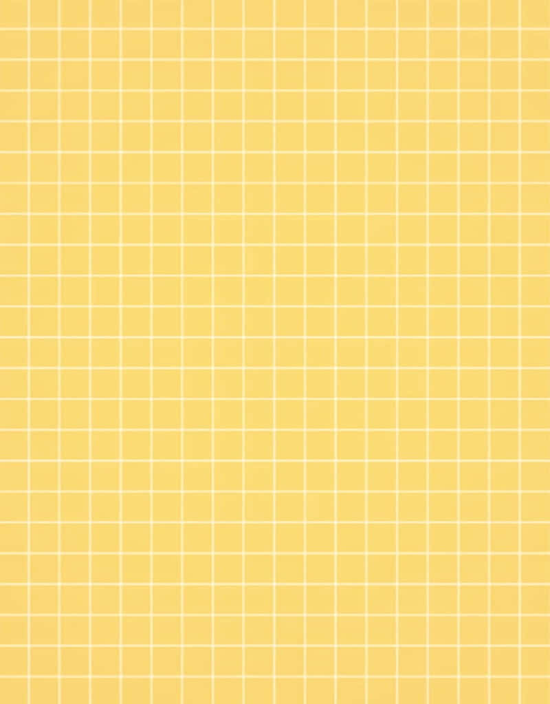 Yellow Aesthetic Phone 桌布 壁紙 — 簡約黃色背景，帶有細微的白色網格圖案，營造出乾淨的幾何設計。