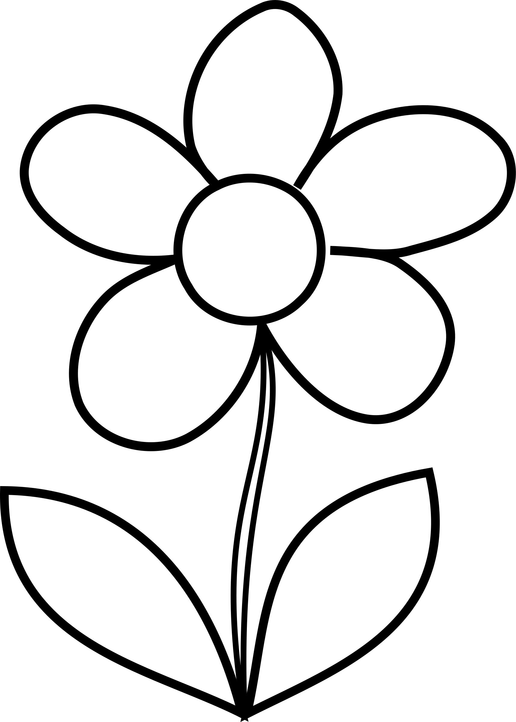 簡約黑白花卉插圖 壁紙