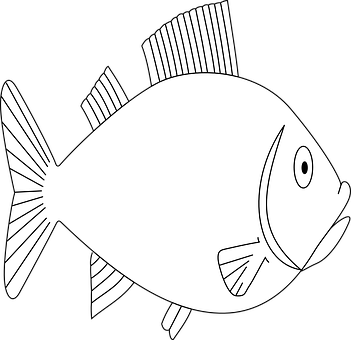 簡約黑白魚插畫 壁紙