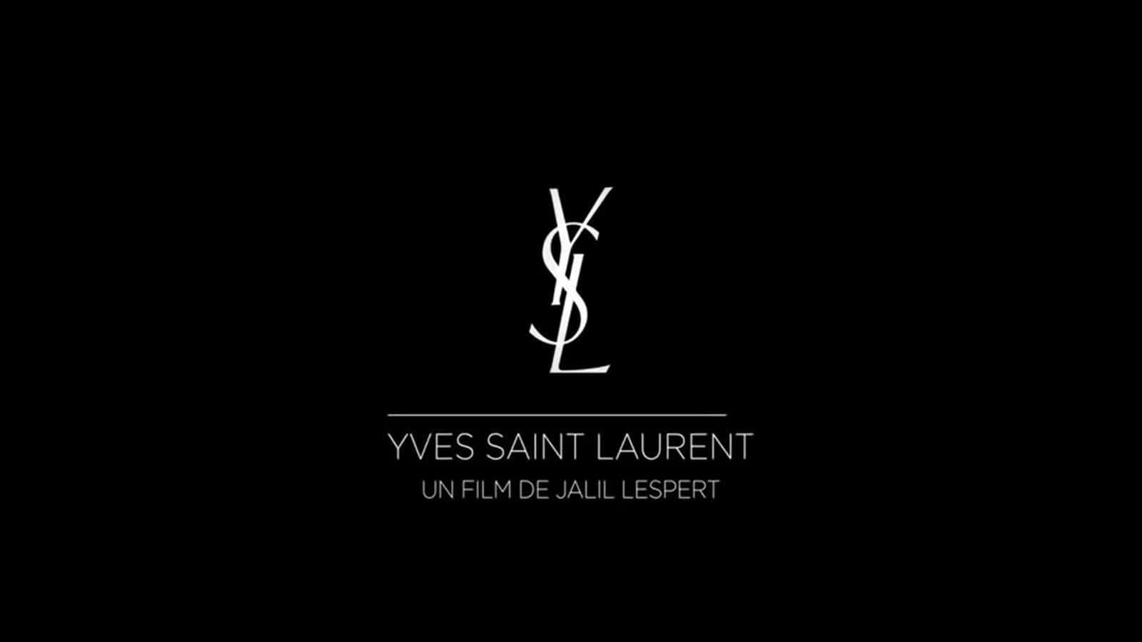 Ysl 桌布 壁紙 — 簡約黑色背景上顯示白色YSL標誌及文字，標明為Jalil Lespert執導的電影。