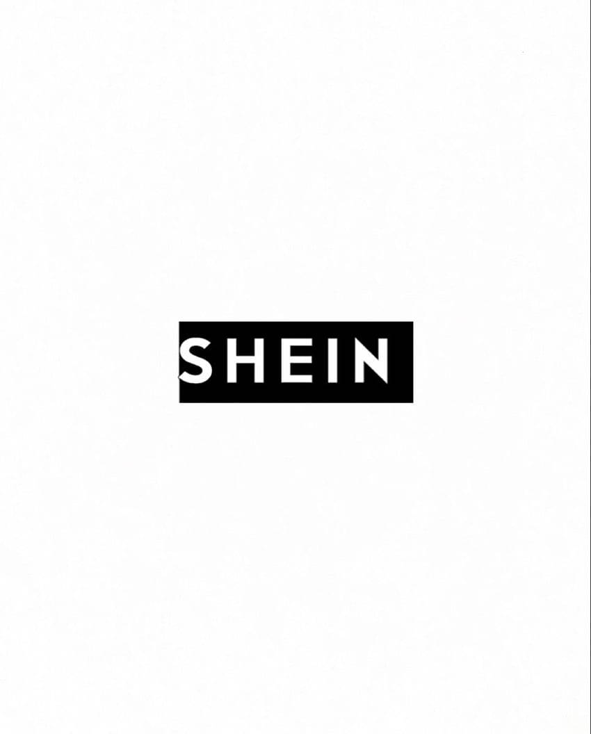 Shein 桌布 壁紙 — 簡約黑色長方形，白色SHEIN文字置中於純白背景上。