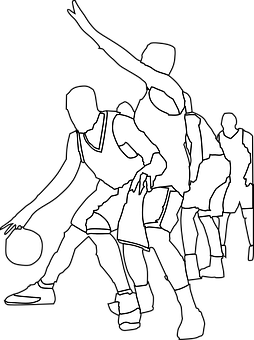 籃球運動員剪影動作 — 籃球 壁紙