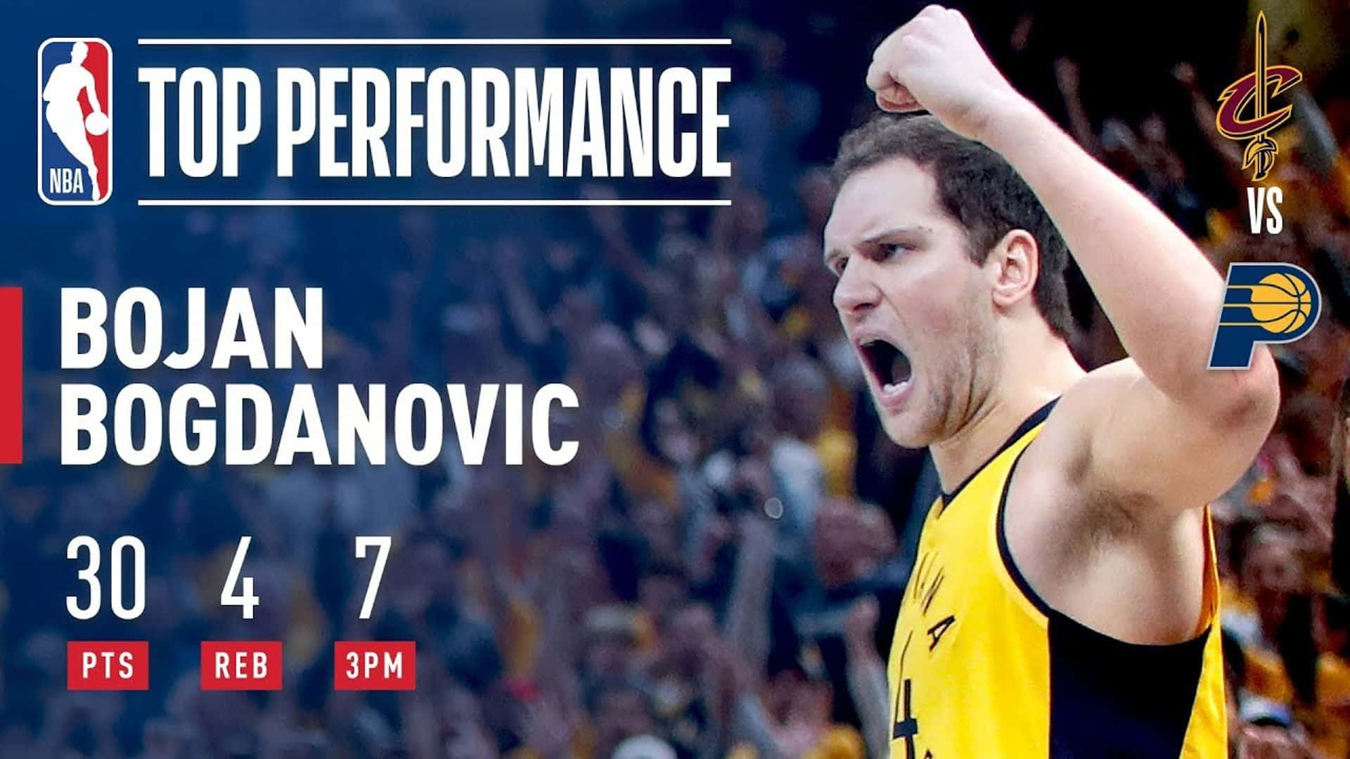 NBA 桌布 壁紙 — 籃球運動員博揚·博格達諾維奇在NBA比賽中勝利咆哮，拳頭高舉，統計數據突出他的頂級表現。