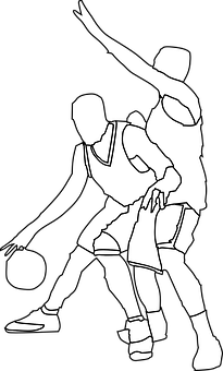 籃球運動員防守運球的剪影 — 籃球 壁紙