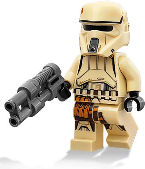 暴風兵 桌布 壁紙 — 米色LEGO風暴兵人偶在黑色背景前手持灰色爆能槍。
