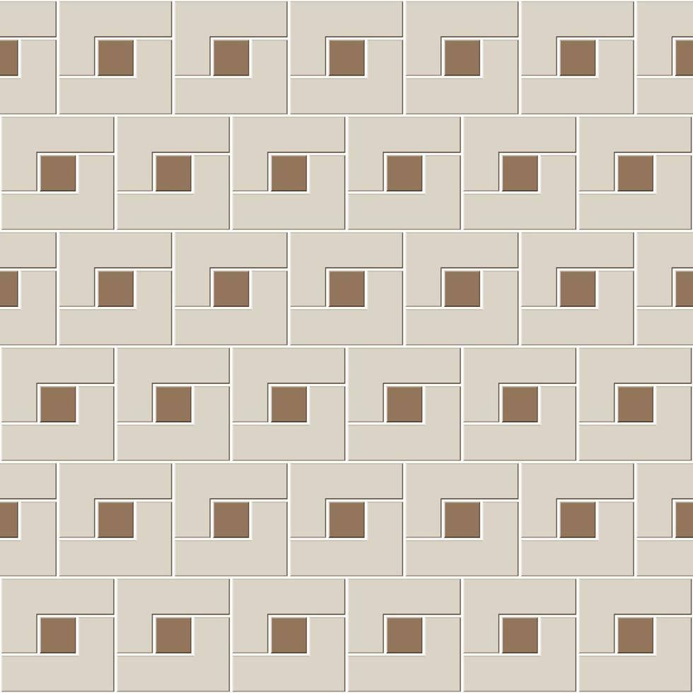 Floor Tiles 桌布 壁紙 — 米色和棕色方塊的幾何圖案，排列成重複的編織瓷磚設計。
