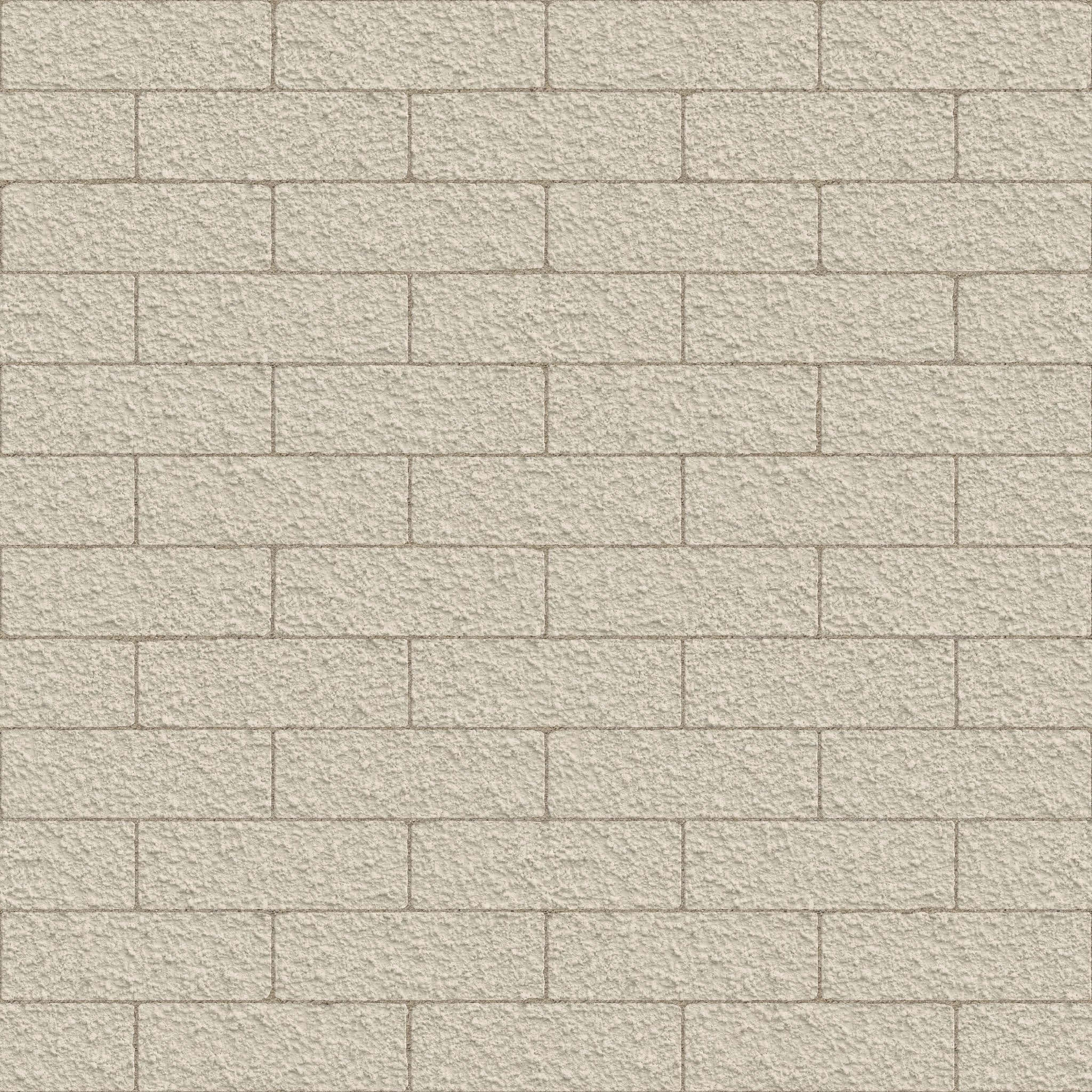 Brick Wall 桌布 壁紙 — 米色磚牆的特寫，帶有紋理砂漿線和均勻的長方形磚塊。