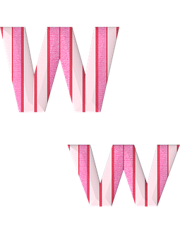 粉白條紋字母 壁紙