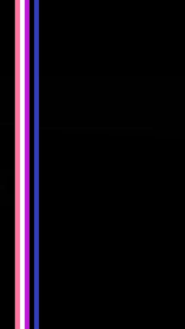 Pride Flag 桌布 壁紙 — 粉紅、白色和藍色的垂直條紋在純黑背景上發光。