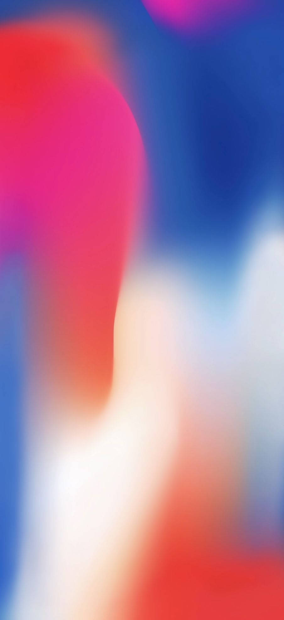 iPhone 11 桌布 壁紙 — 粉紅、紅、藍、白色彩鮮豔抽象模糊，柔和漸變融合。