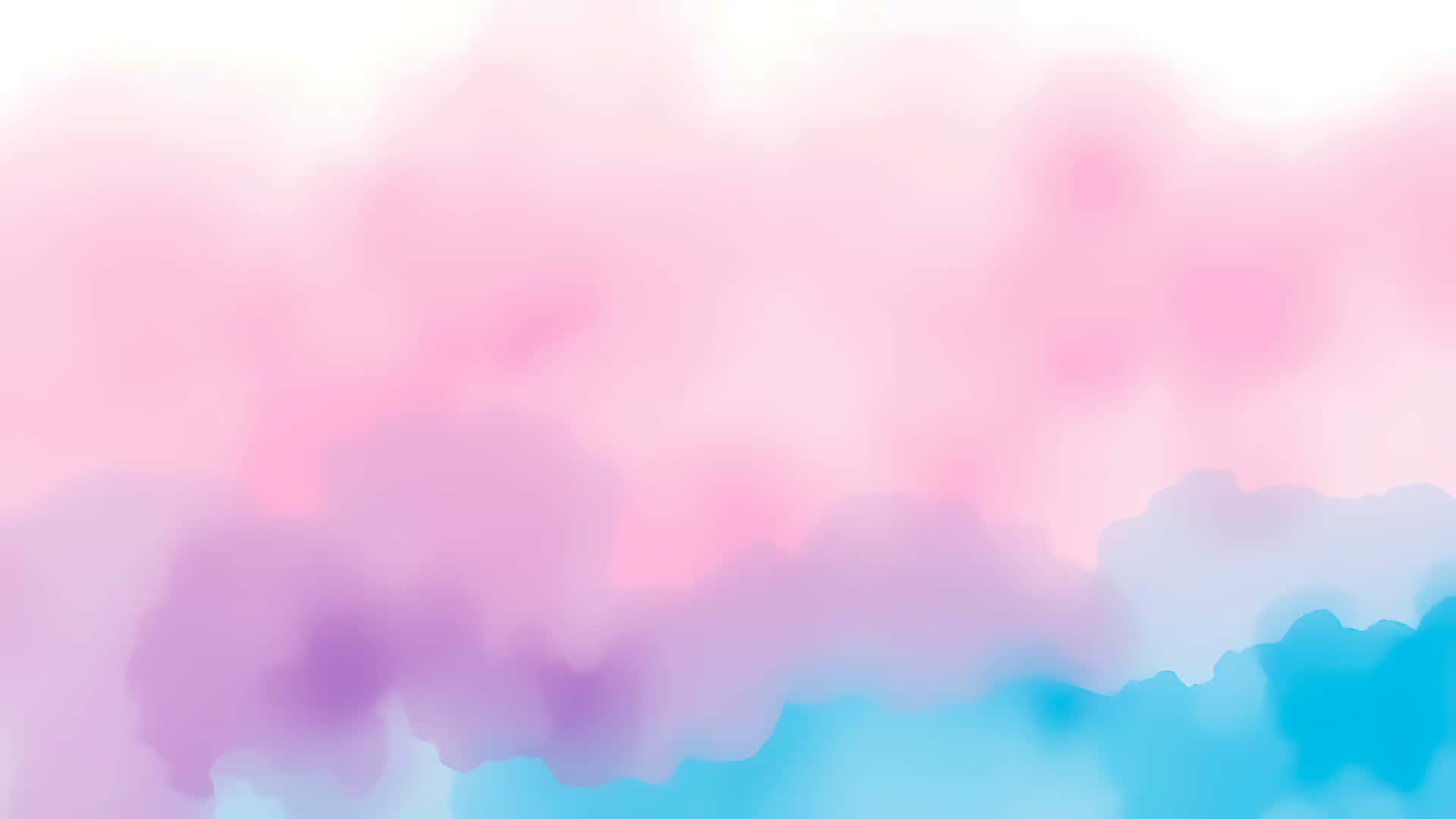 Abstract watercolor painting with pink, purple, and blue hues 壁紙 — 粉紅、紫色和藍色的柔和粉彩雲朵融合成夢幻抽象水彩漸變。