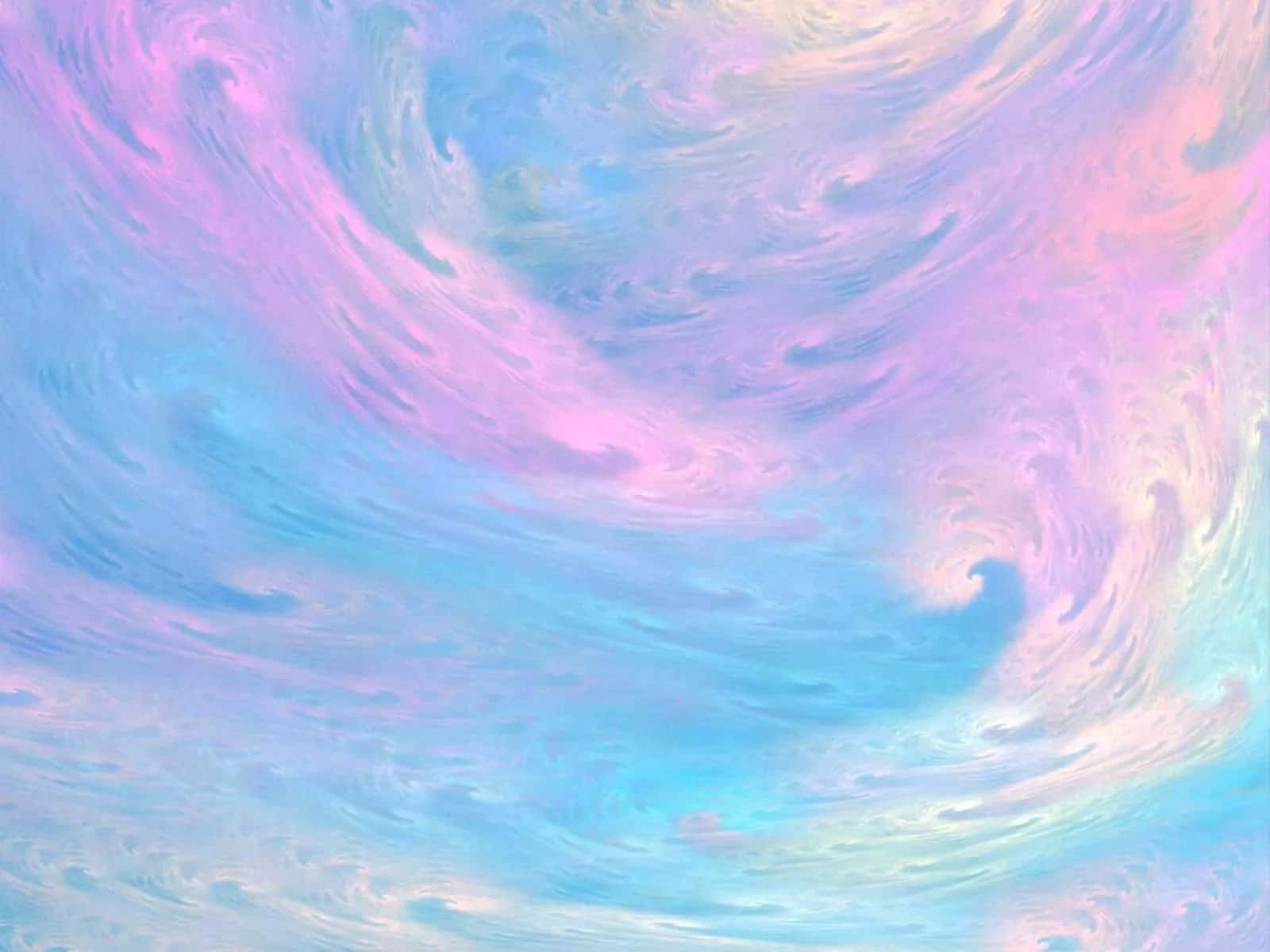 Pastel Galaxy 桌布 壁紙 — 粉紅、藍色和白色的旋轉漩渦，以柔和的繪畫質感創造出夢幻般的抽象天空。