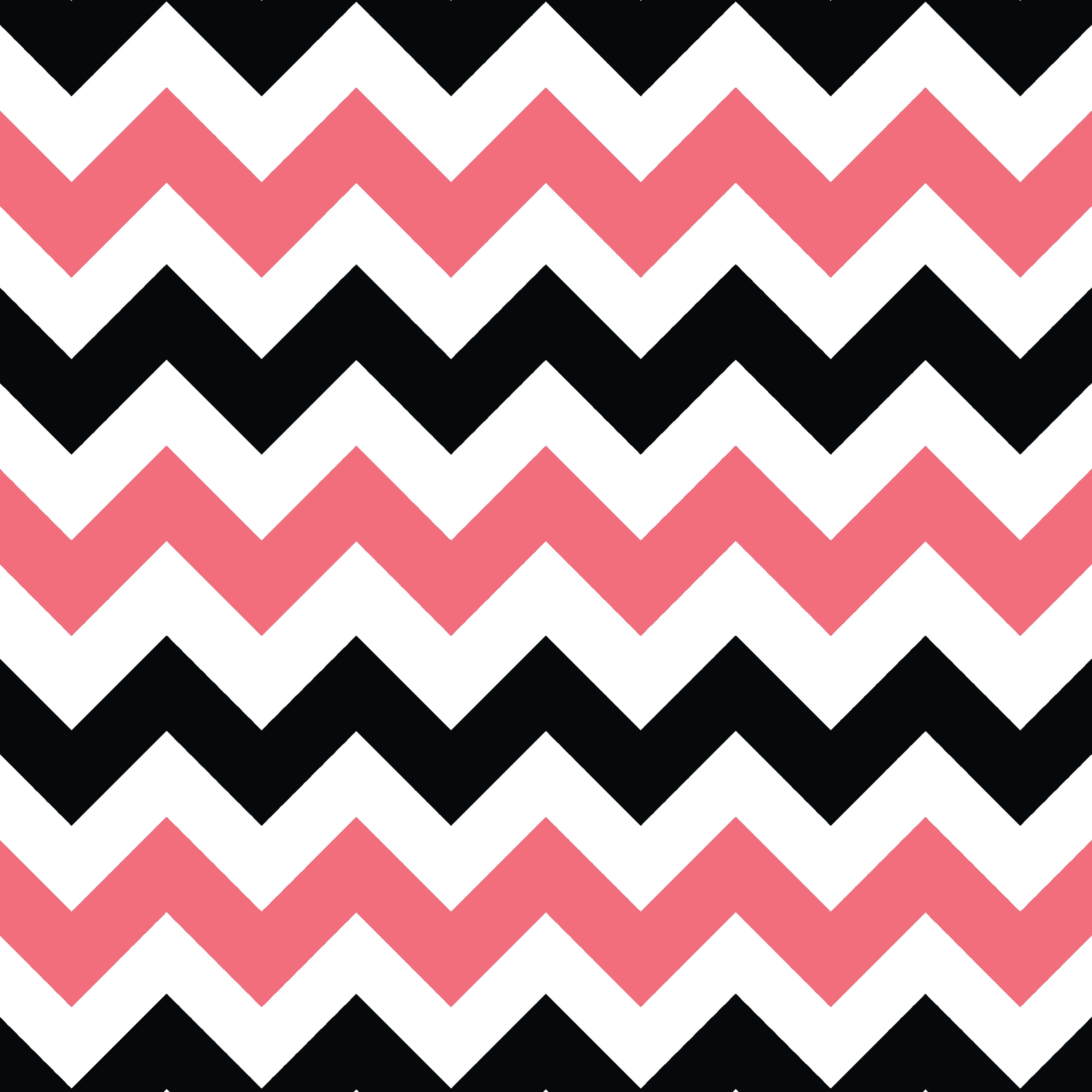 Cute Chevron 桌布 壁紙 — 粉紅、黑色和白色條紋組成的大膽鋸齒圖案，重複貫穿整個畫面。