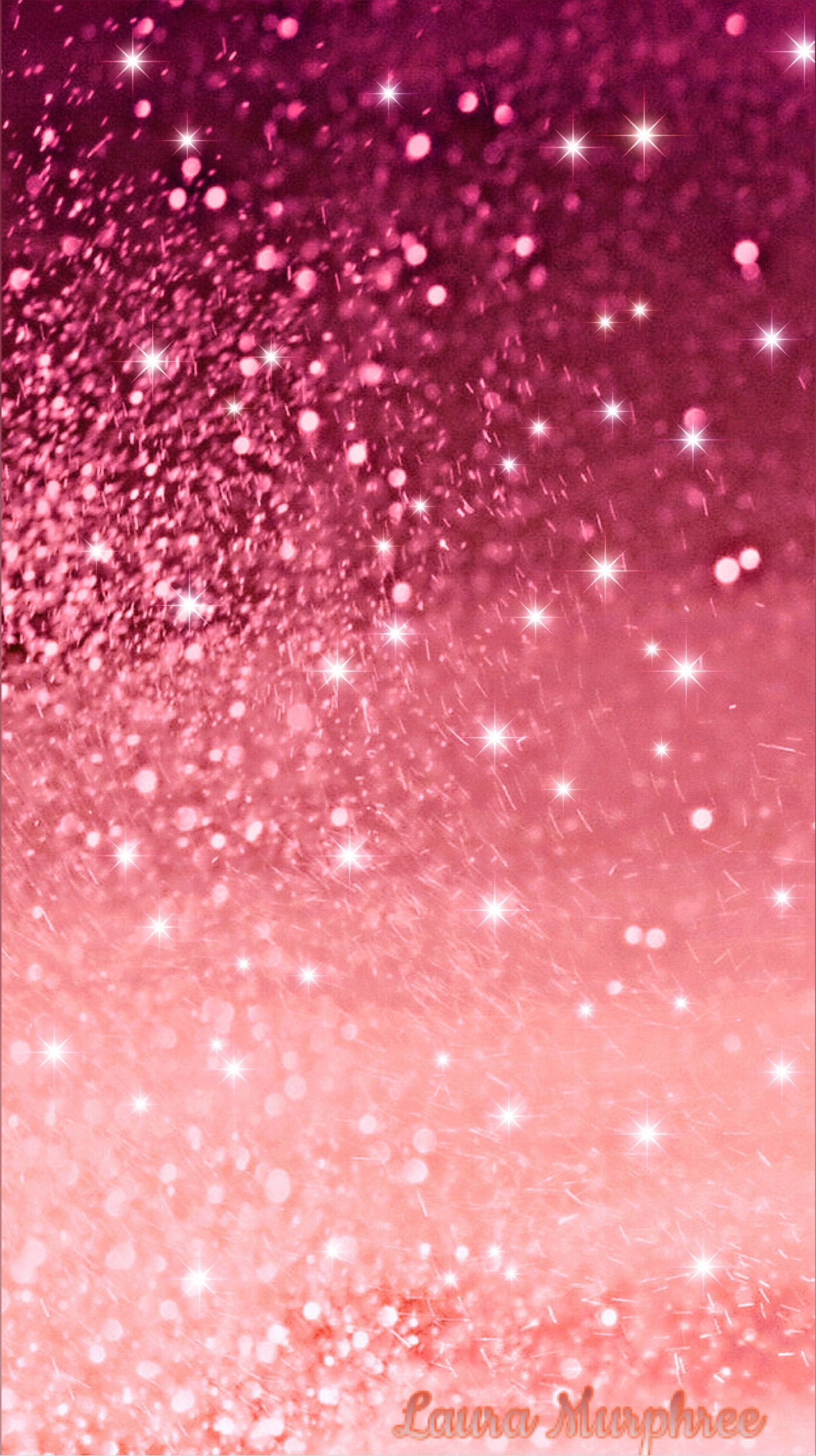 Sparkly 桌布 壁紙 — 粉紅和洋紅色的閃粉漸層，閃爍的星星如瀑布般向下傾瀉，形成夢幻的抽象圖案。