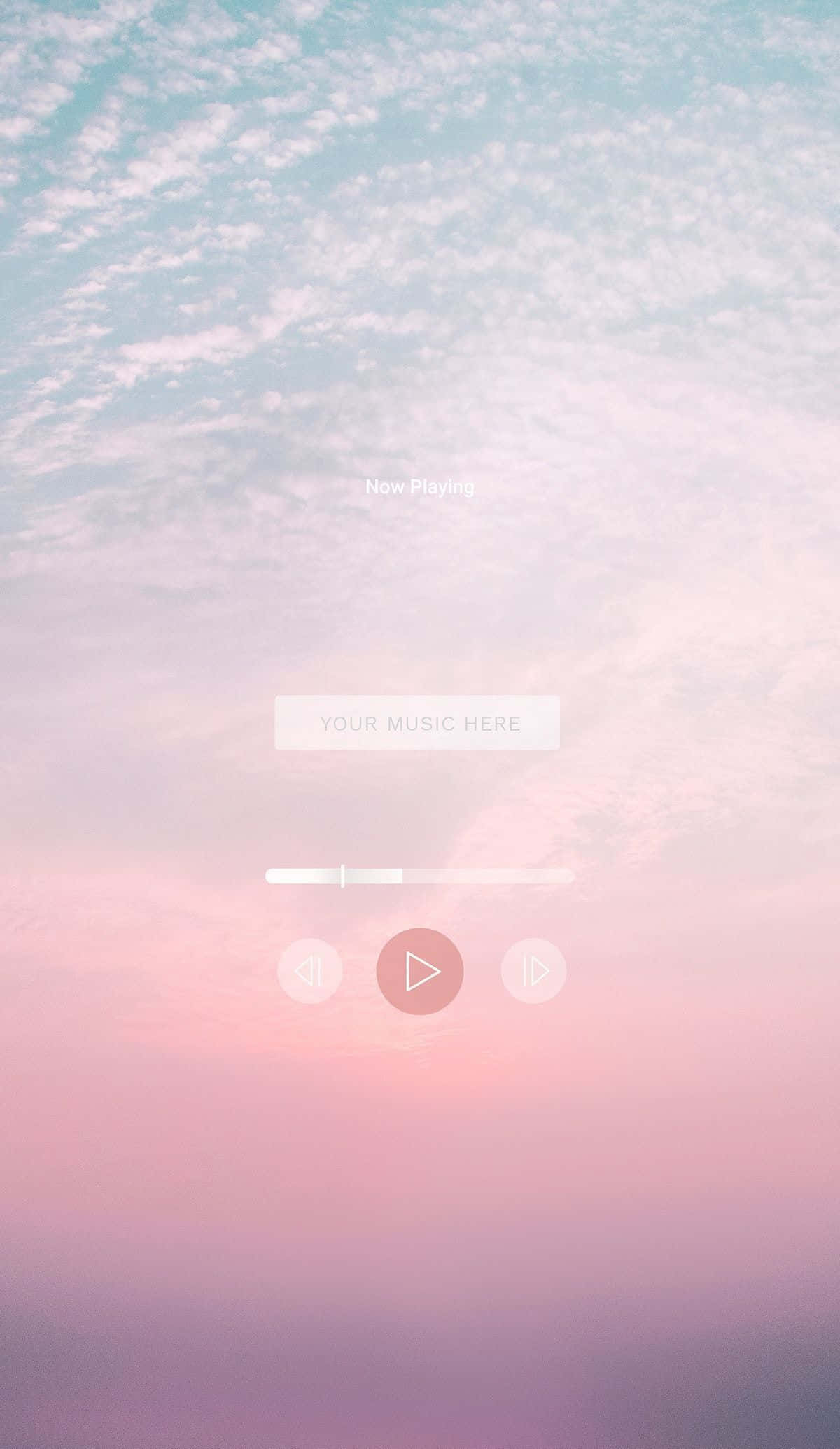 粉紅天空與雲朵及藍天 壁紙