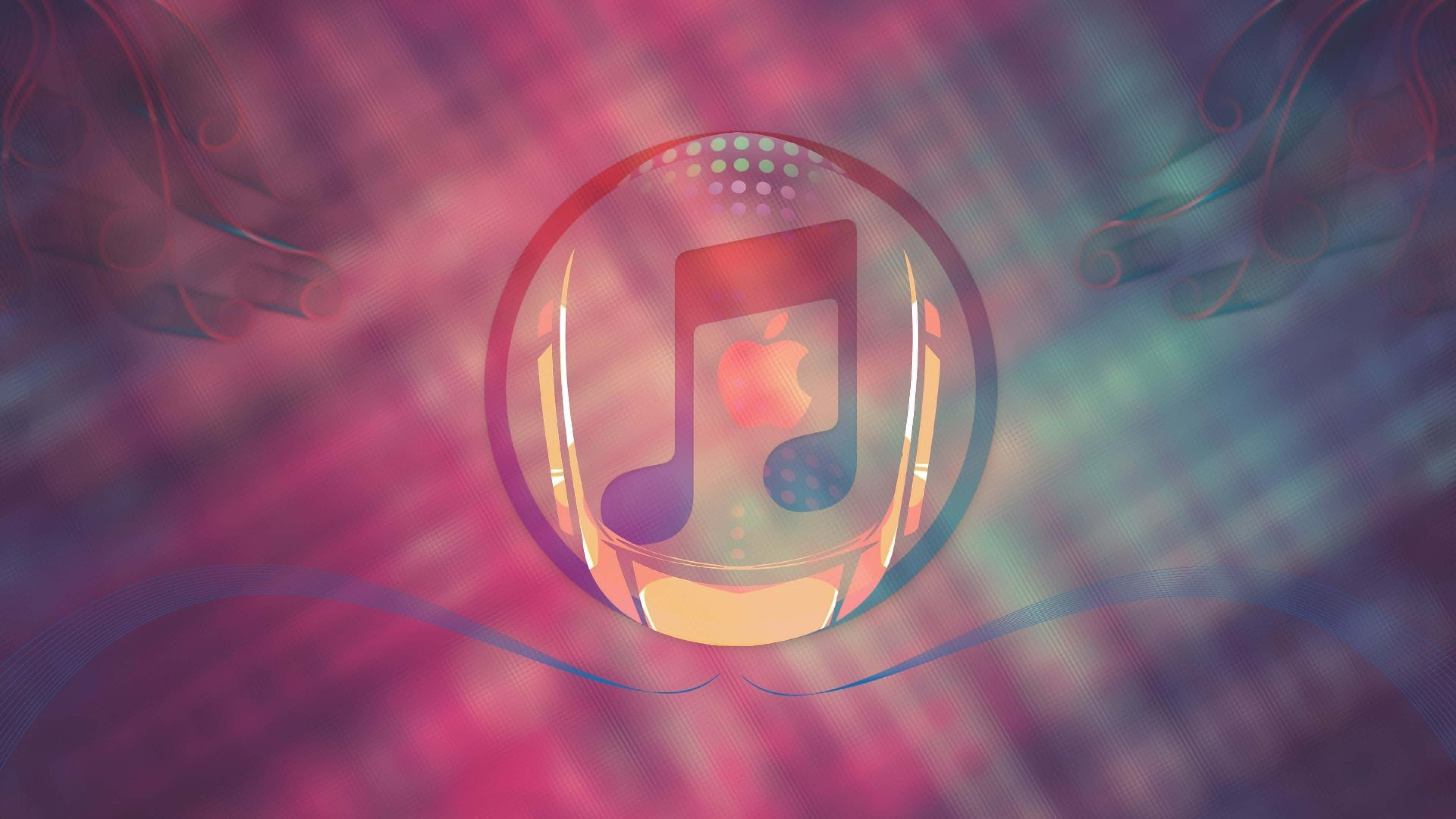 粉紅背景上的蘋果iPod 壁紙