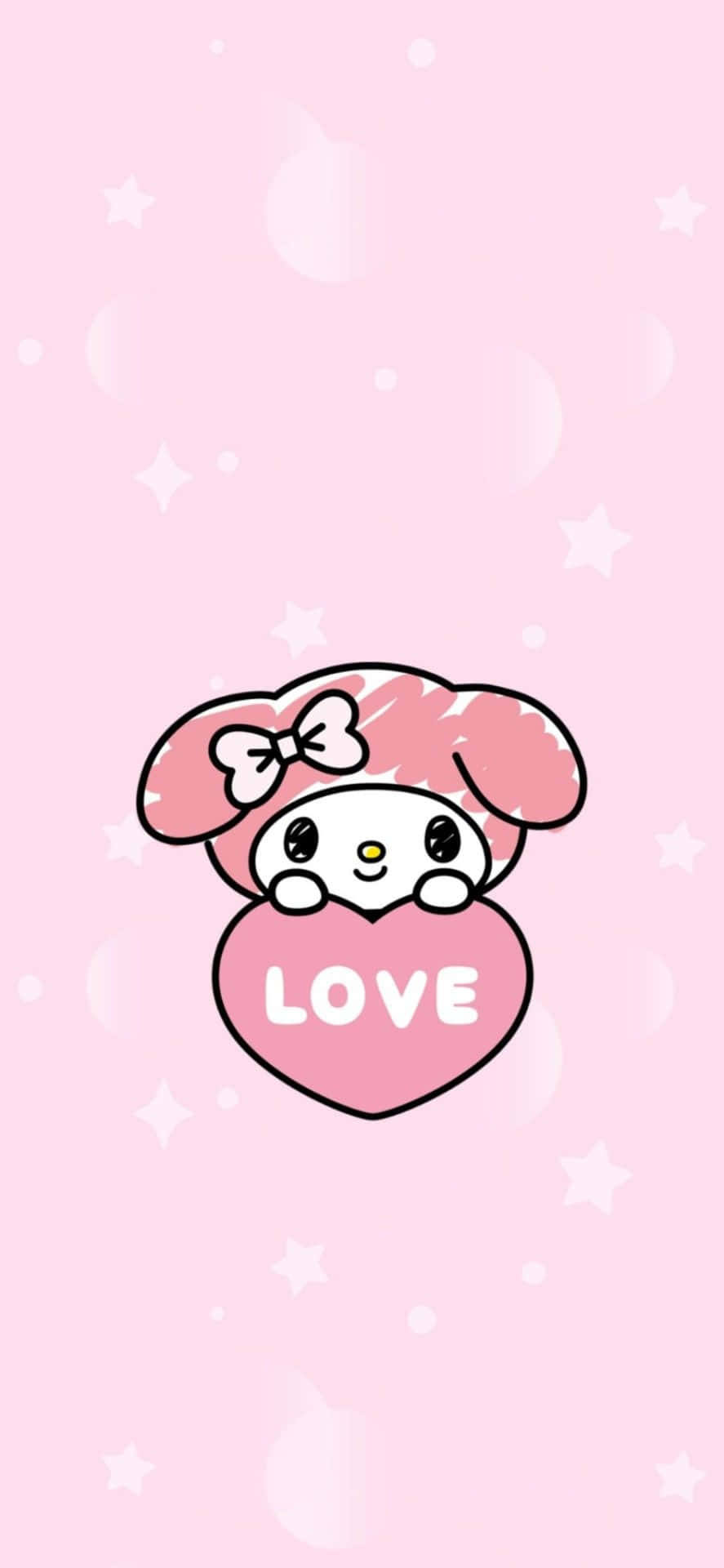 粉紅背景的Hello Kitty桌布 壁紙