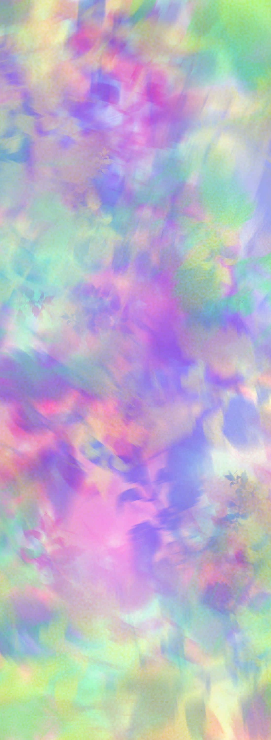 Pretty Tie Dye 桌布 壁紙 — 粉紅色、紫色和綠色的夢幻抽象混合，呈現柔和模糊的動感。