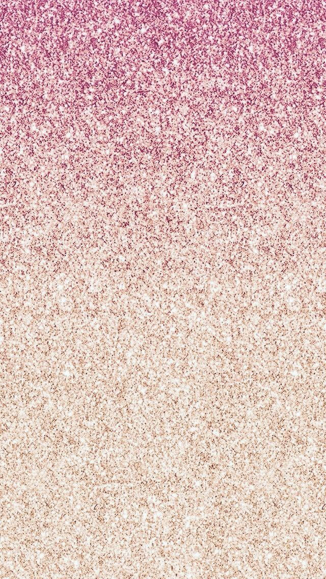 Rose Gold Ombre 桌布 壁紙 — 粉紅色到米色的垂直漸變閃粉紋理，帶有閃爍顆粒。