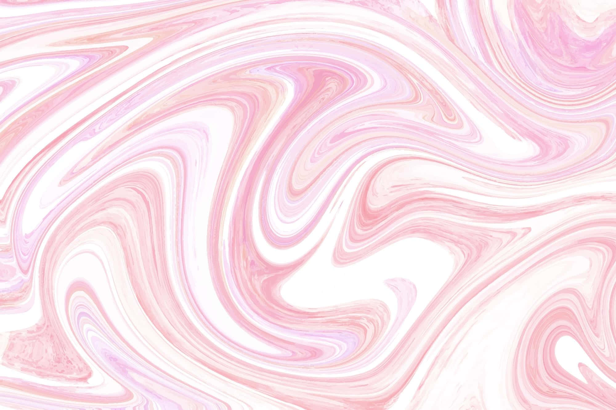 Pink Swirl 桌布 壁紙 — 粉紅色和白色的柔和漩渦圖案營造出夢幻般的抽象大理石紋理。