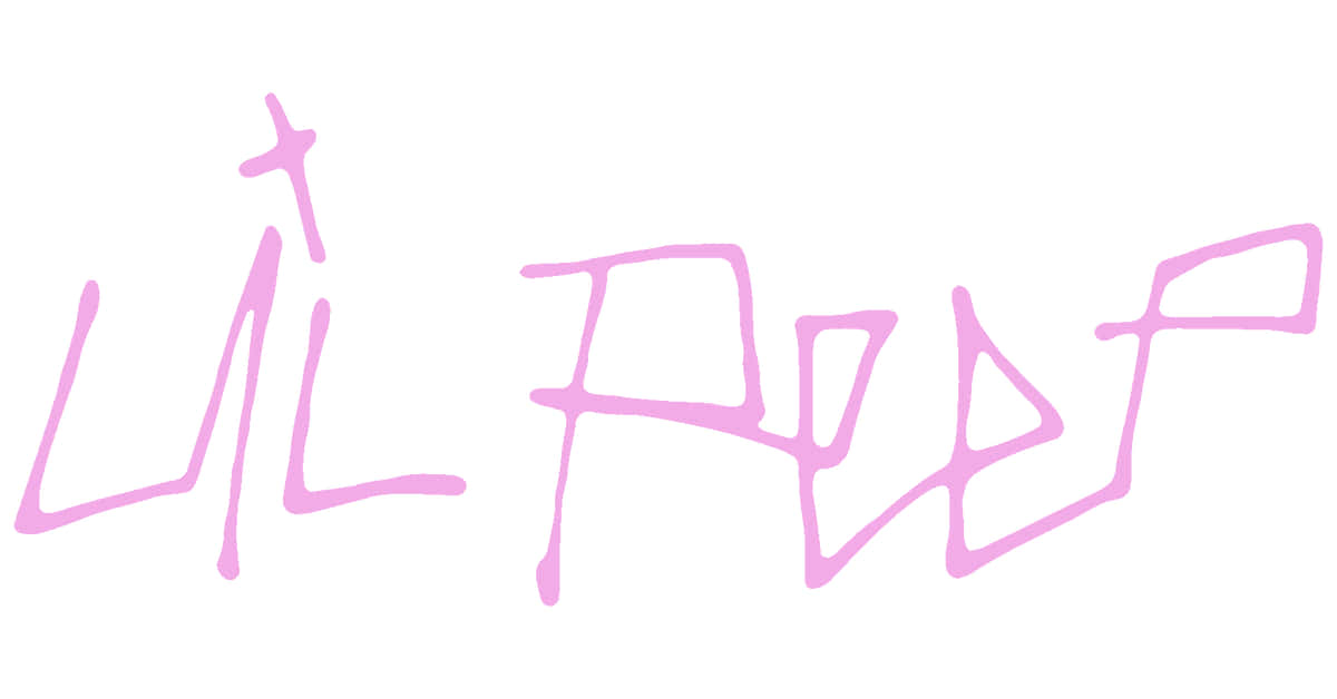 lil peep 動態圖 桌布 壁紙 — 粉紅色手寫風格文字在純白背景上拼出「Lil Peep」。