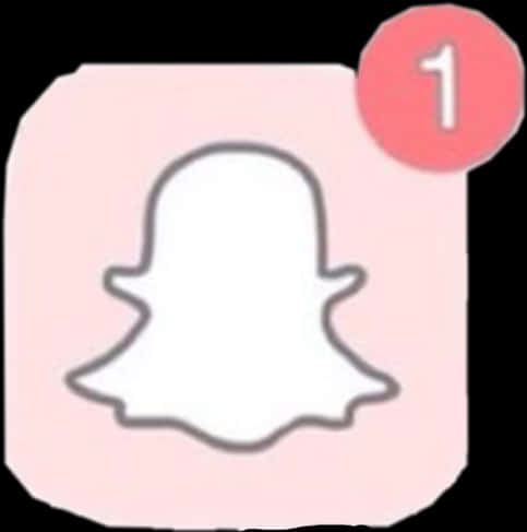 Snapchat 桌布 壁紙 — 粉紅色的Snapchat應用程式圖示，帶有白色鬼魂輪廓和紅色通知徽章，顯示數字一。