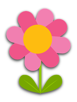 粉紅花朵卡通插畫 — 花 壁紙