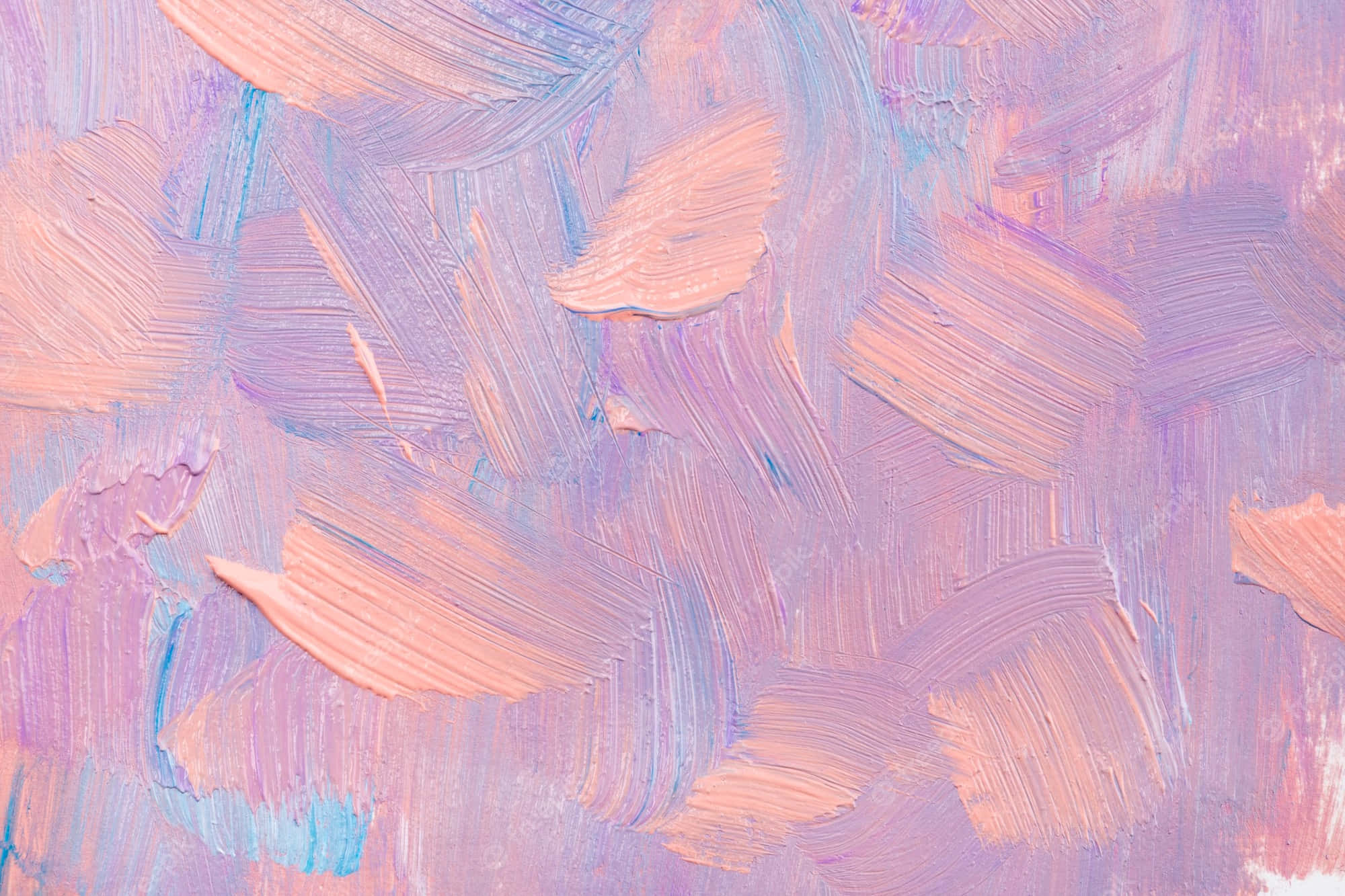 Paint Texture 桌布 壁紙 — 粉紅薰衣草和藍色顏料的鮮明紋理筆觸，以厚塗技法創造出夢幻般的抽象畫布。