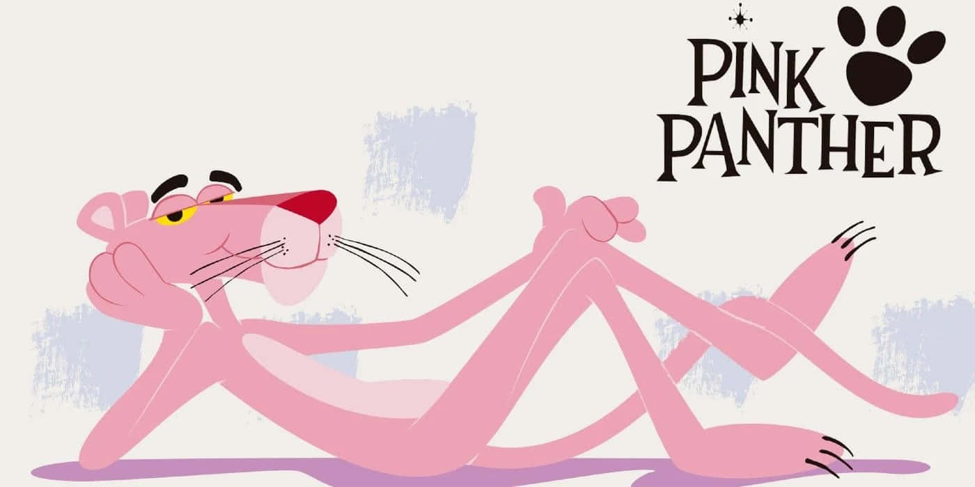 Pink Panther 桌布 壁紙 — 粉紅豹放鬆地躺著，雙手放在腦後，背景柔軟有質感。