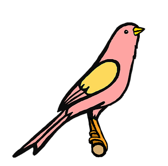 粉紅鳥插畫 壁紙