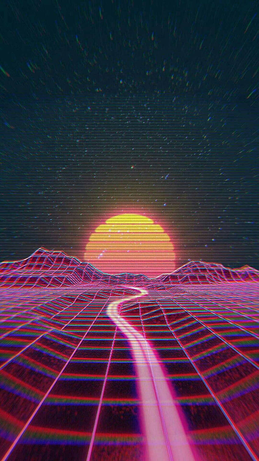 粉紫色調的日落風景 壁紙