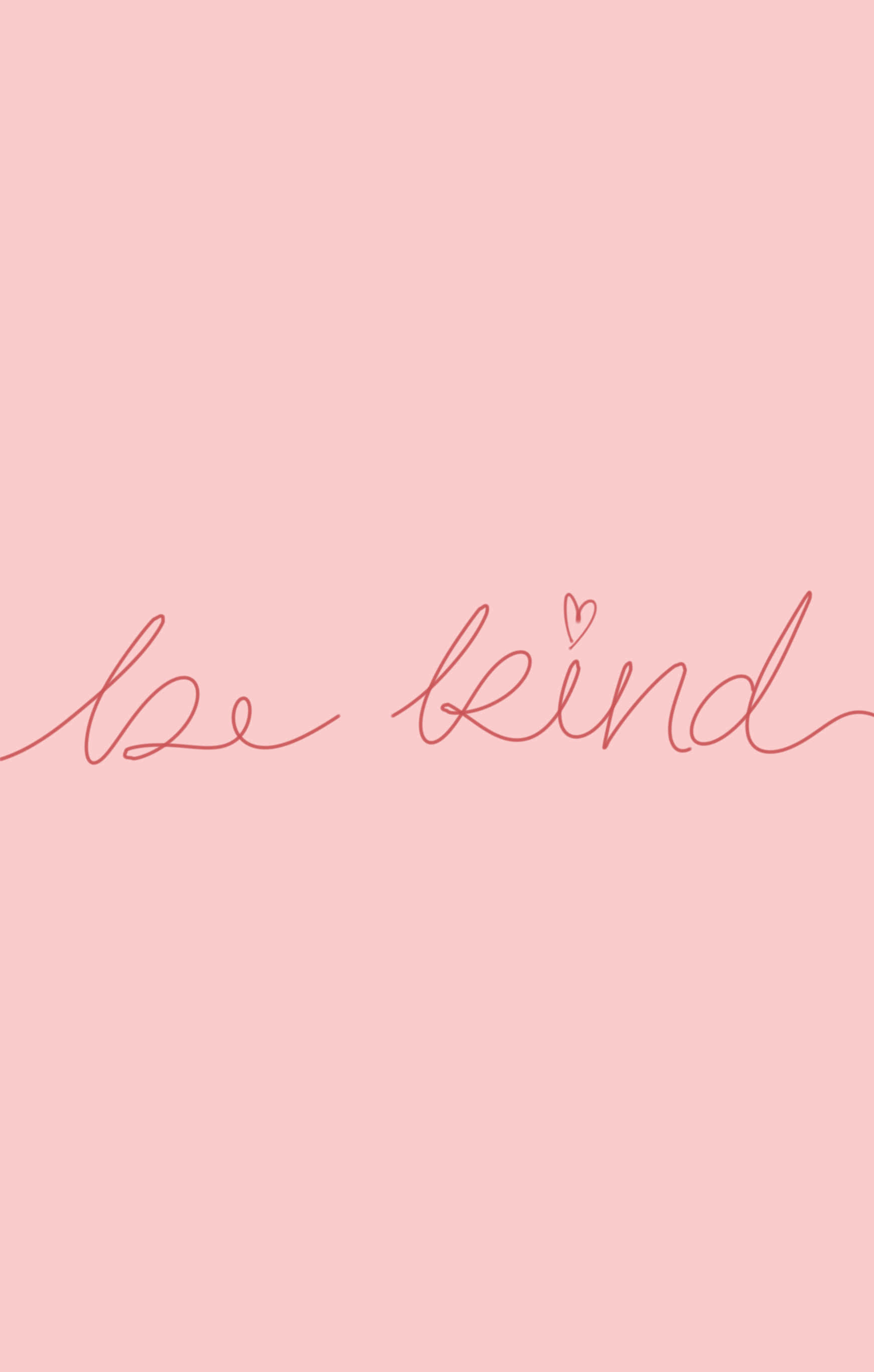 粉色背景上手寫文字「be kind」 壁紙