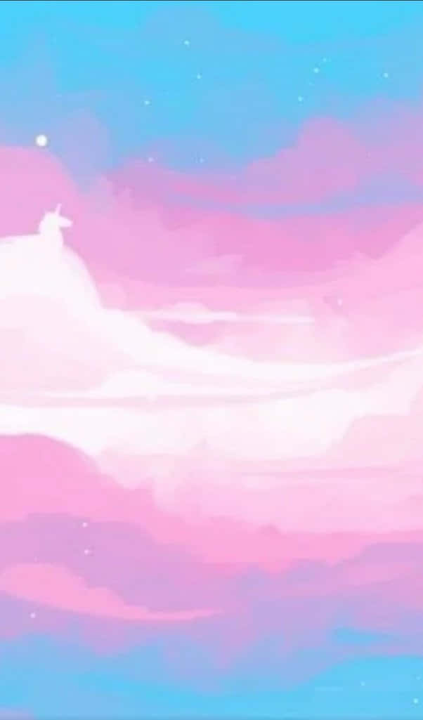 粉藍交織的天空與雲朵 壁紙