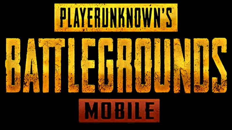 絕地求生 桌布 壁紙 — 粗獷的金色文字在純黑背景上寫著 PlayerUnknown's Battlegrounds Mobile。