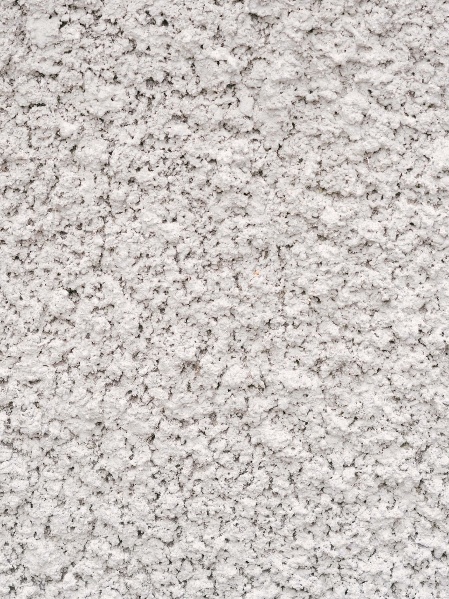 Rough Texture 桌布 壁紙 — 粗糙白色紋理牆壁表面的特寫，帶有細微的灰色斑點和不均勻的凸起。