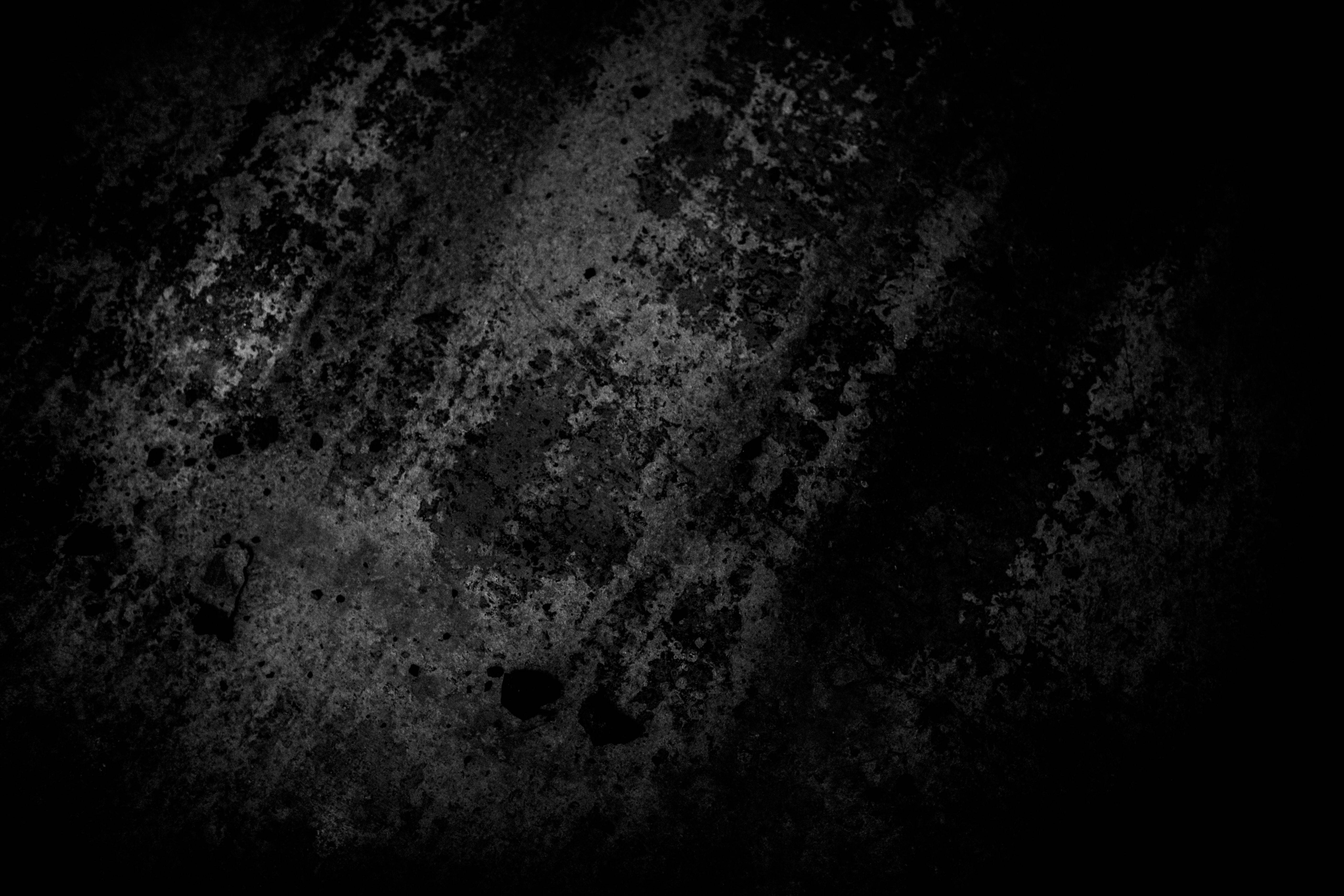 texture 桌布 壁紙 — 粗糙的單色紋理，深色表面上帶有飛濺的污垢和褪色的斑塊。