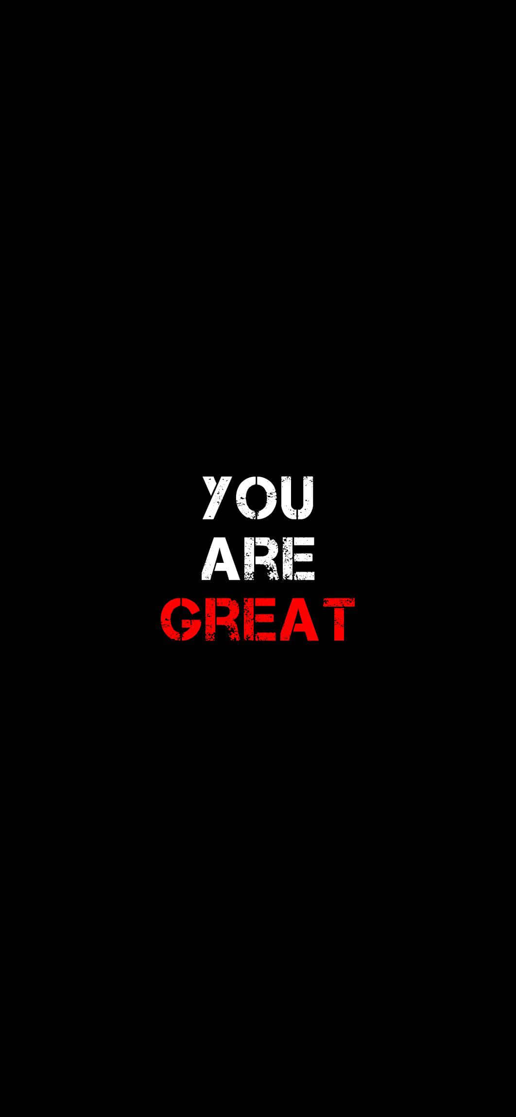 Motivational Quotes 桌布 壁紙 — 粗體文字以白色和紅色顯示「你很棒」，對比鮮明的黑色背景。