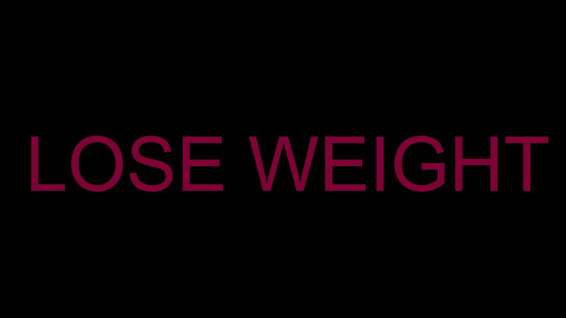 高清 桌布 壁紙 — 粗體洋紅色文字「lose weight」居中顯示在純黑色背景上。