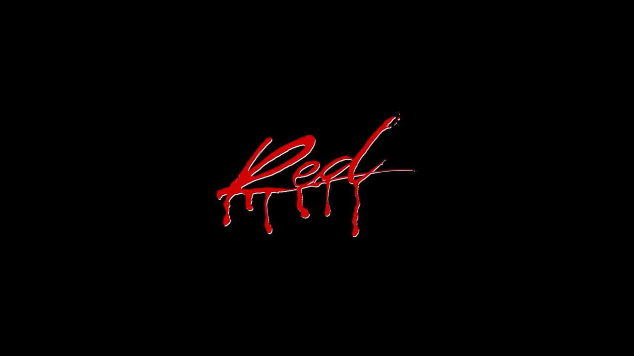 桌布 壁紙 — 粗體滴落的紅色字母拼出的「Red」一詞，在純黑色背景上顯得格外突出。
