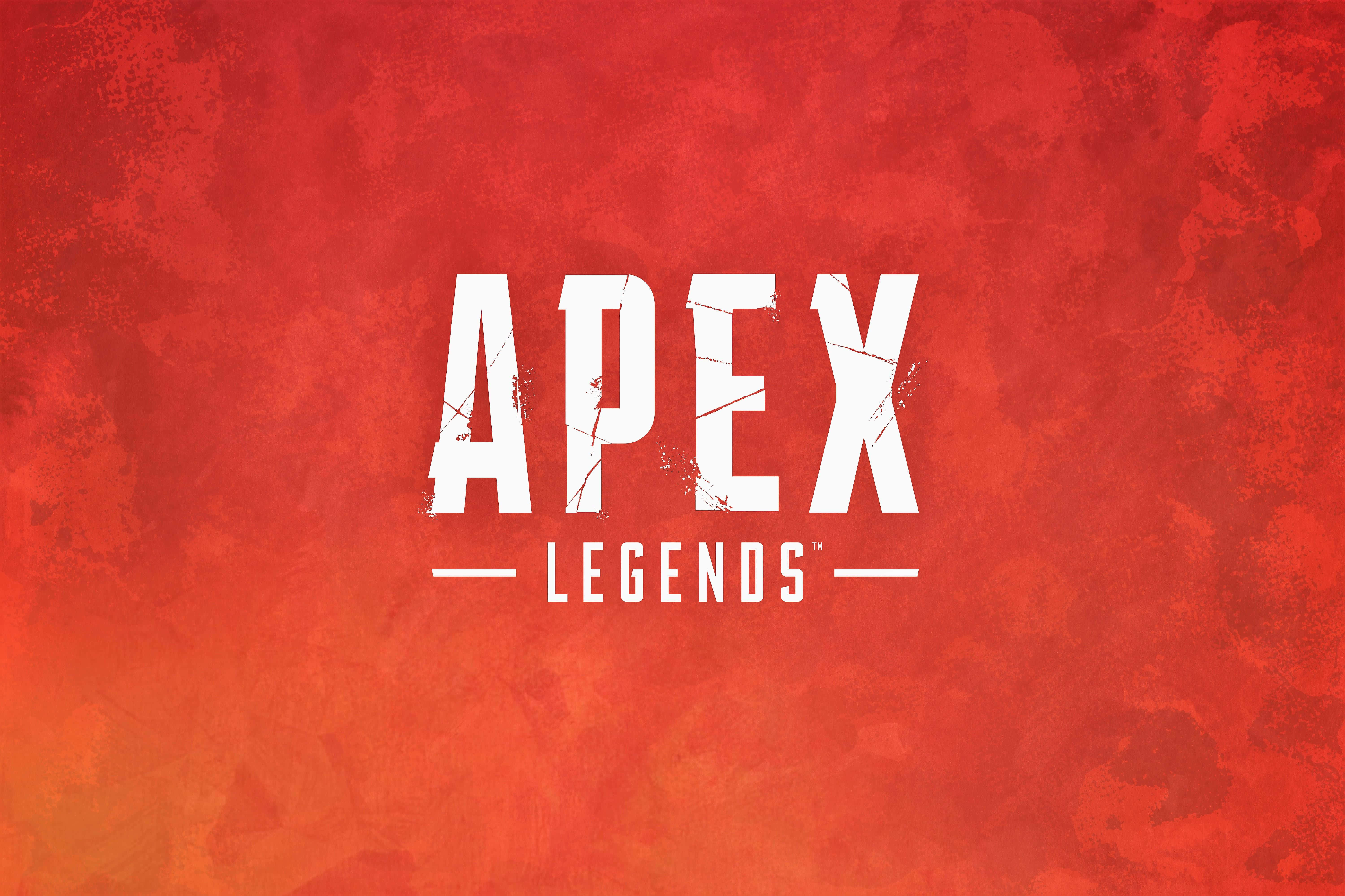 Apex 英雄 桌布 壁紙 — 粗體白色 'APEX LEGENDS' 文字在帶有紋理的熾熱紅橙色漸變背景上脫穎而出。