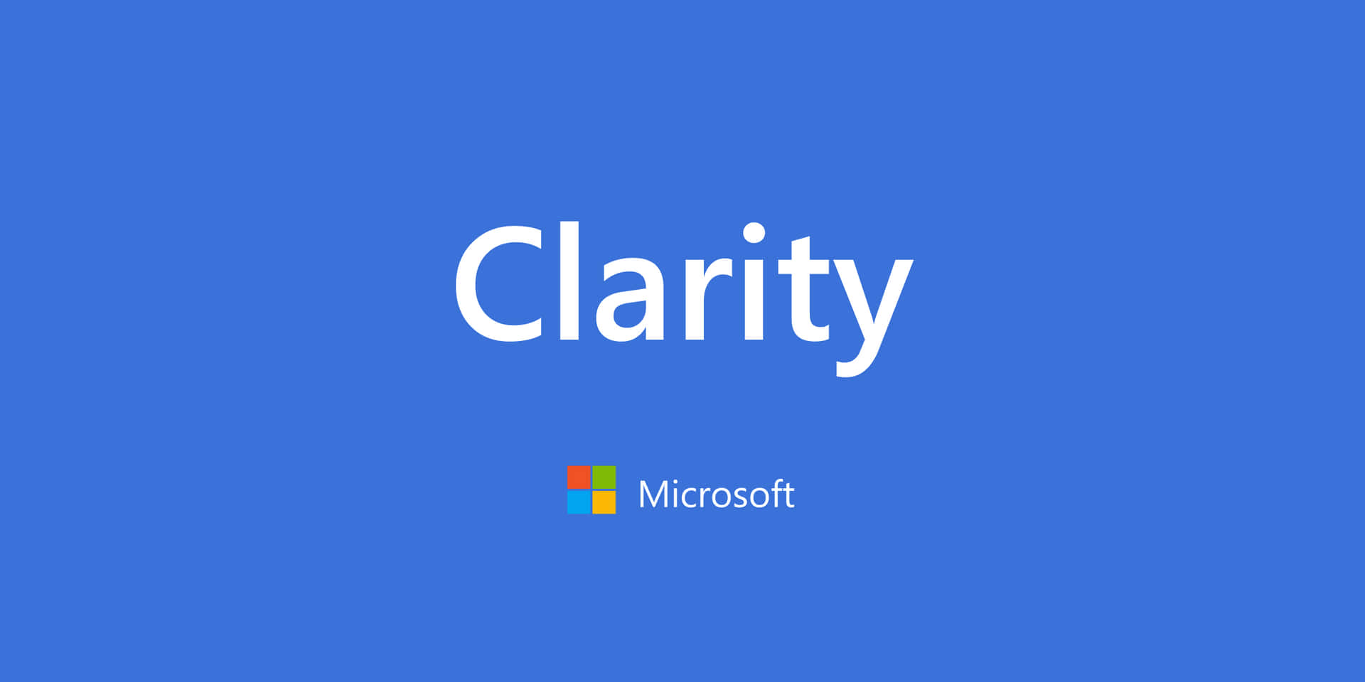 藍色背景上的Clarity Microsoft標誌 — Microsoft 壁紙